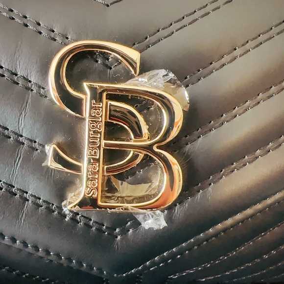 SARA BURGLAR genuine black leather shoulder bag Kate Trapunto BORSA DONNA NWT - Picture 6 of 12